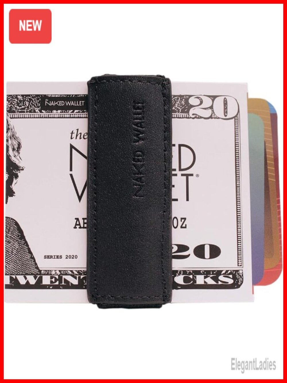Slim Leather Money Organizer with Spring Action, Cash & Card Holder